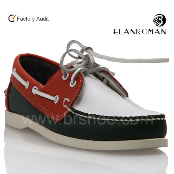 2014 Newest men loafer boat shoes with first cow leather