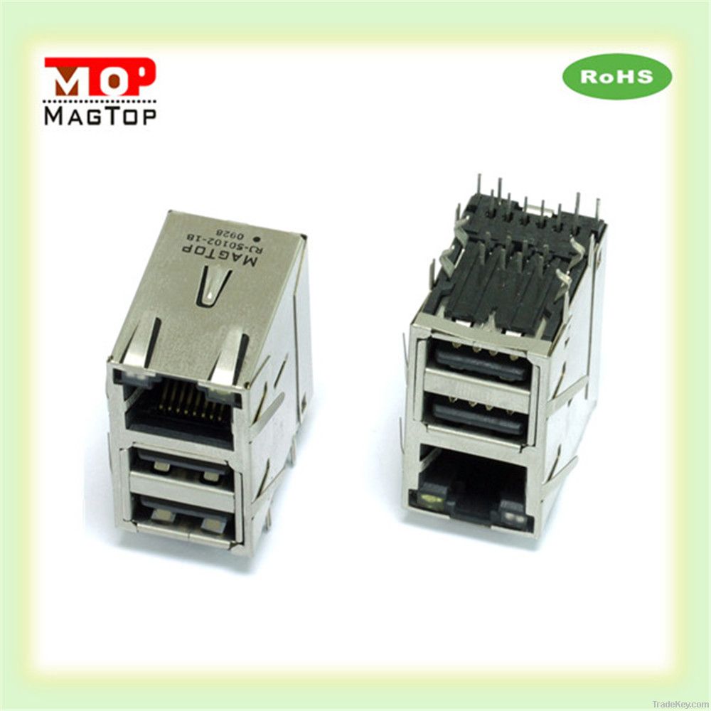 10/100/1000 Base-T Tab-Up Filter USB RJ45 Connector