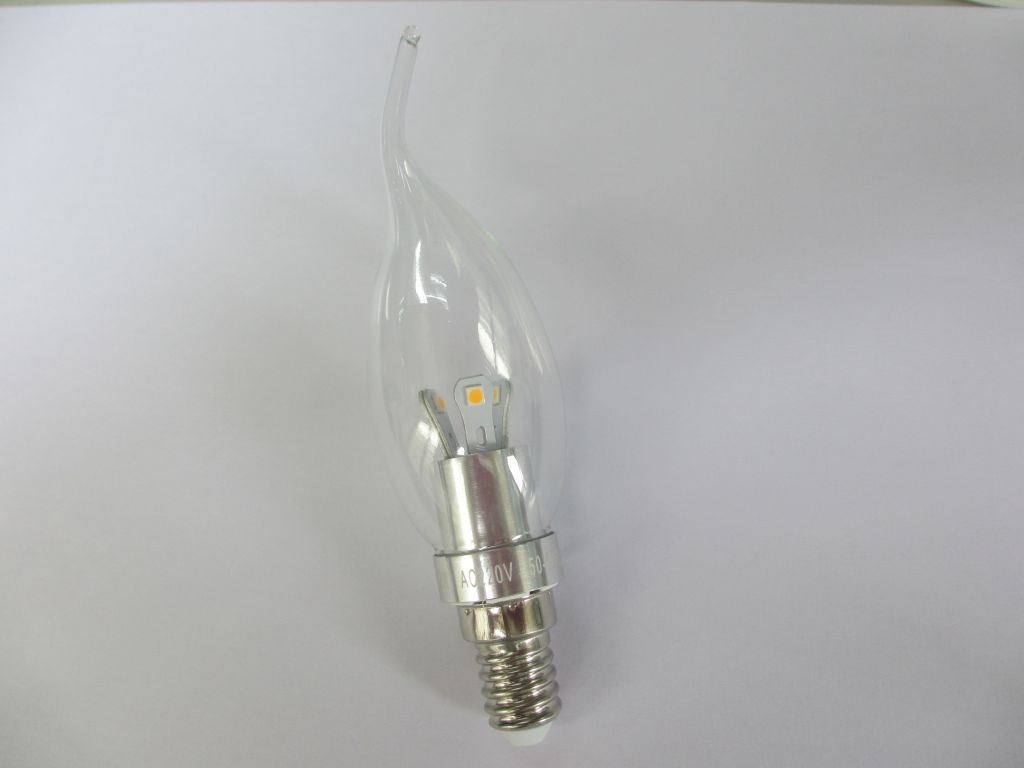 3W LED candle light  Bended -Tip 360&Atilde;‚&Acirc;&deg;beam angle 