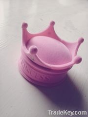 cute princess crown pink flocking jewelry box