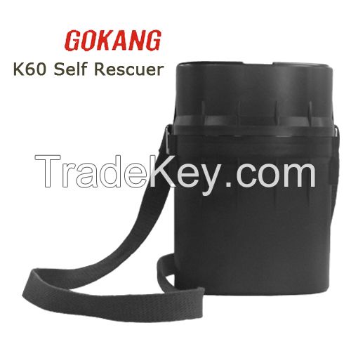 CE certified 60mins duartion mining chemical oxygen self rescuer respirator, miner escape breathing appararus