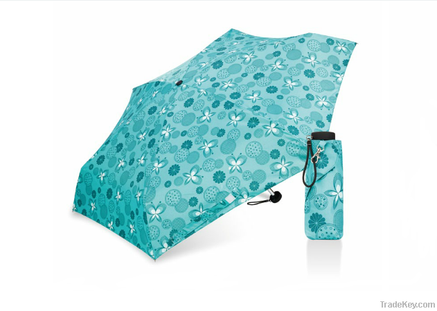 5 folds print fabric pocket umbrella for sale