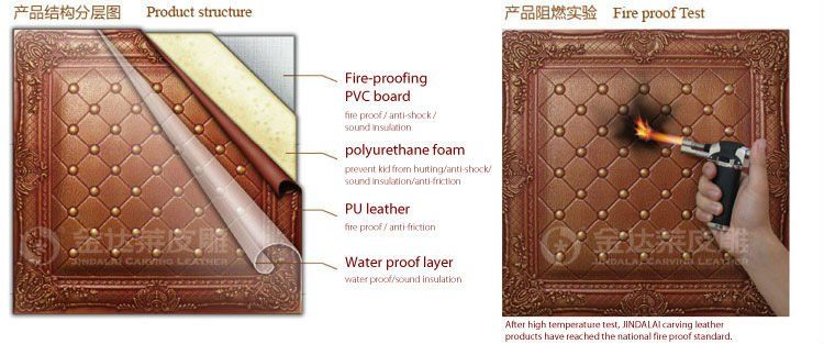 3D wall paper for home decoration wall decor fire-resistant