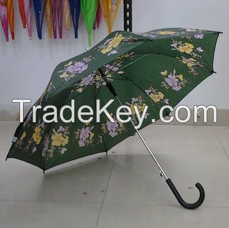 Green polyester fabric cheap straight umbrella 2