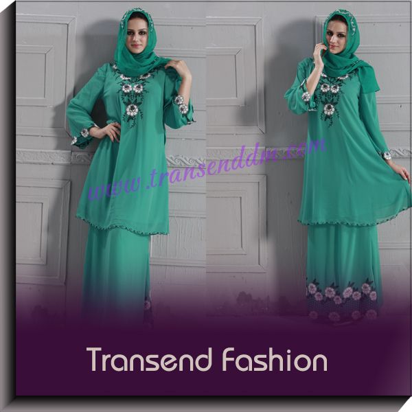 Transend fashion supply chiffon baju kurung