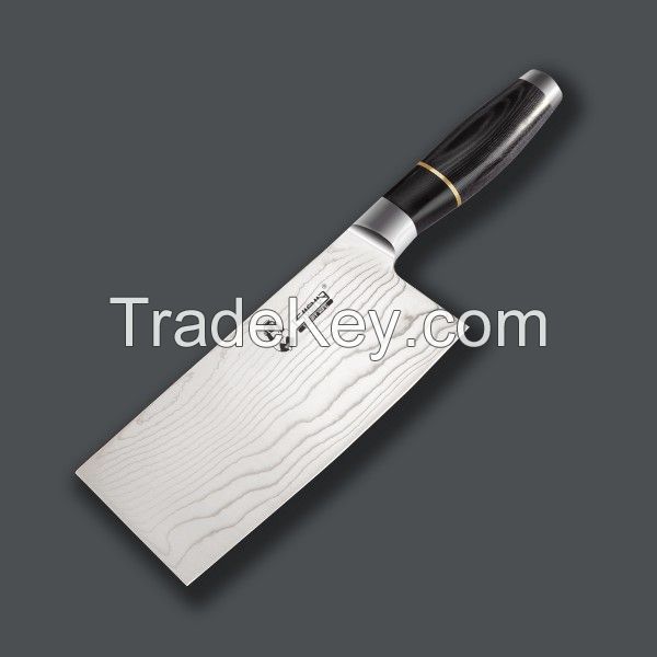 Kitchen cutlery damascus chopper knife 