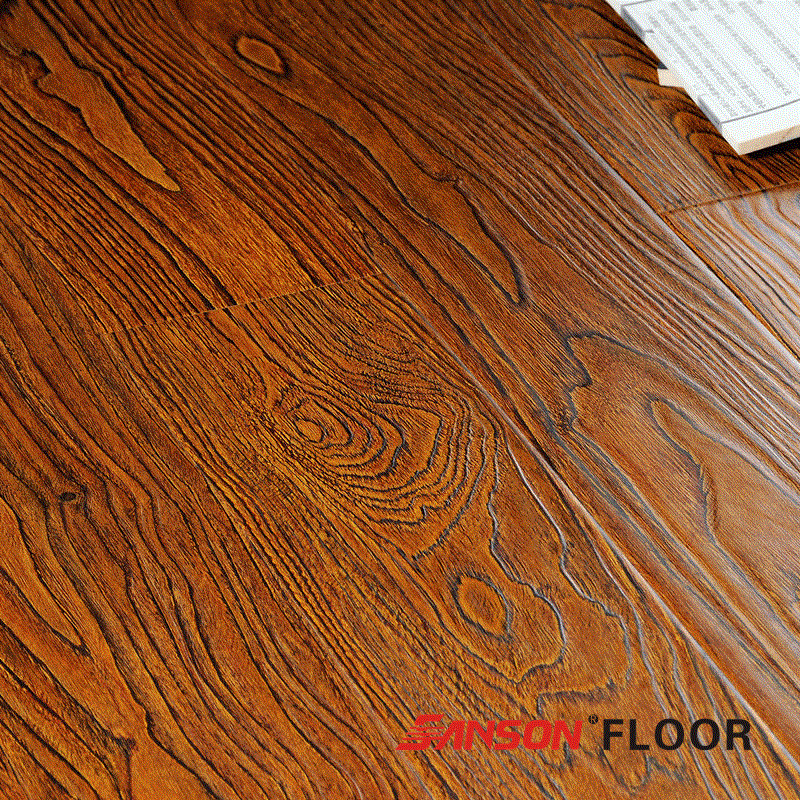Embossed laminate floor 