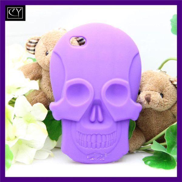 special skull head design silicon mobile phone covers 