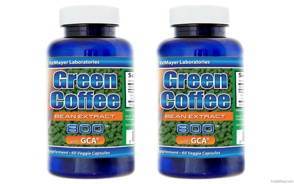 2 Bottles 800mg Green Coffee Bean Extract with CGA & Chlorogenic Acid