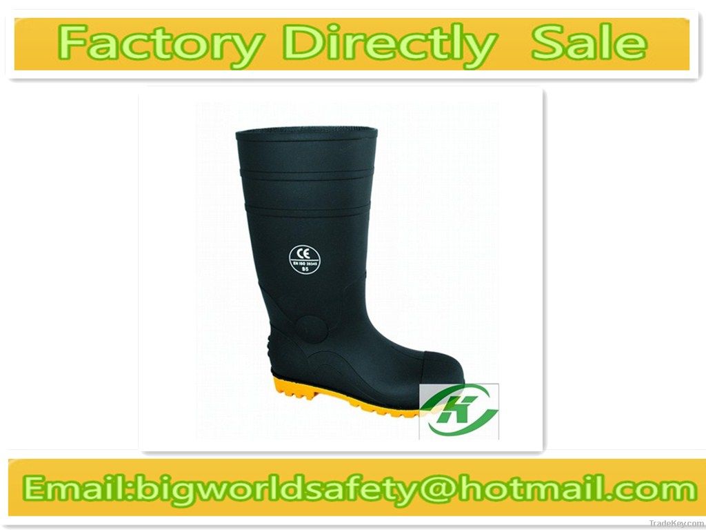 The most safety steel toe safety pvc rain boots.min workers gumboots