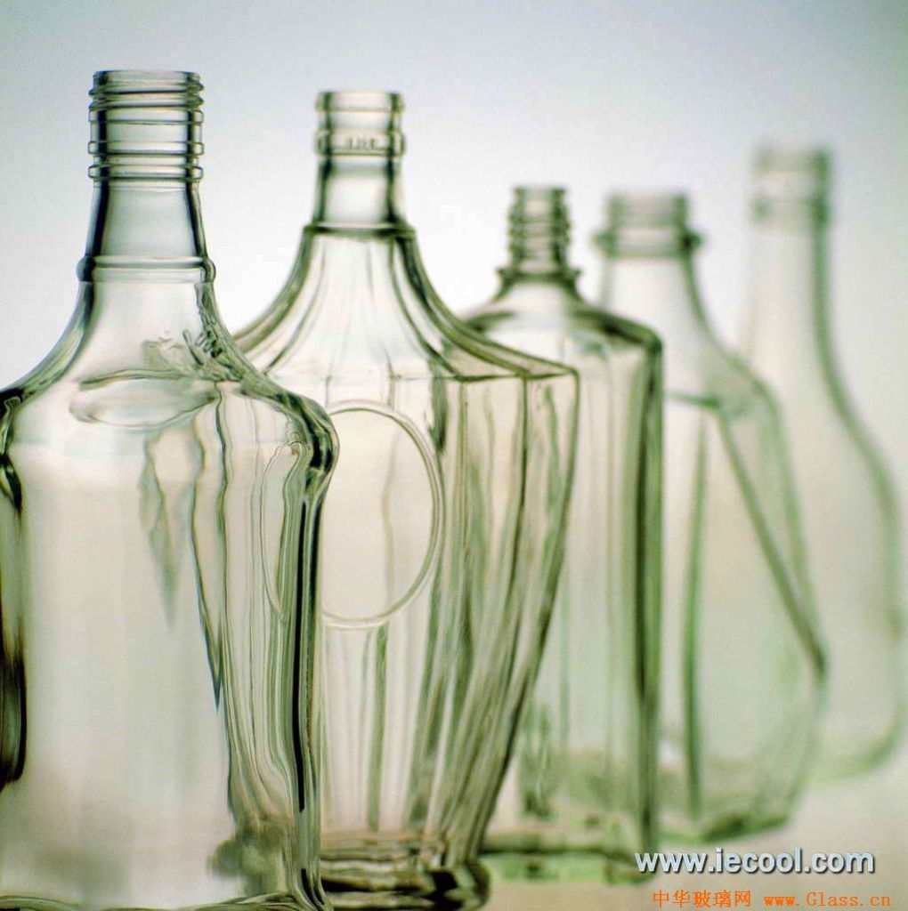 Different kinds of glass bottles