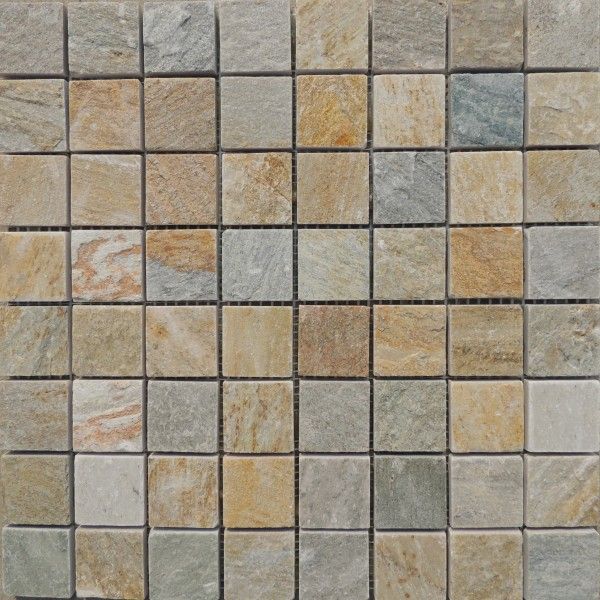 natural slate stone mosaic tile mount on mesh