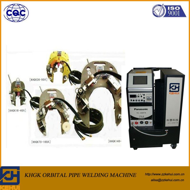 Automatic welding machine with open head for pipe girth joint