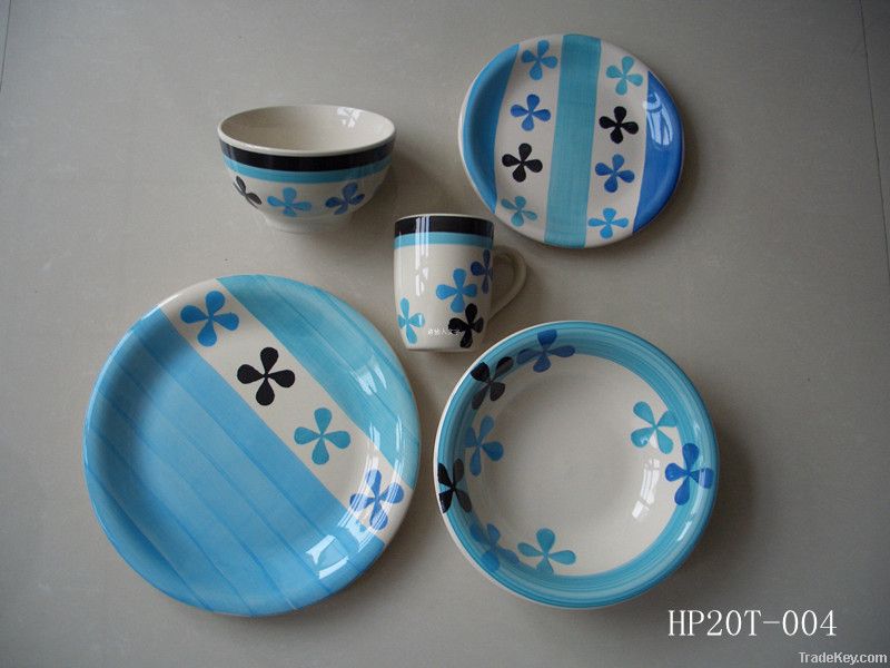 20 PCS Dinner Set with Hand Printed