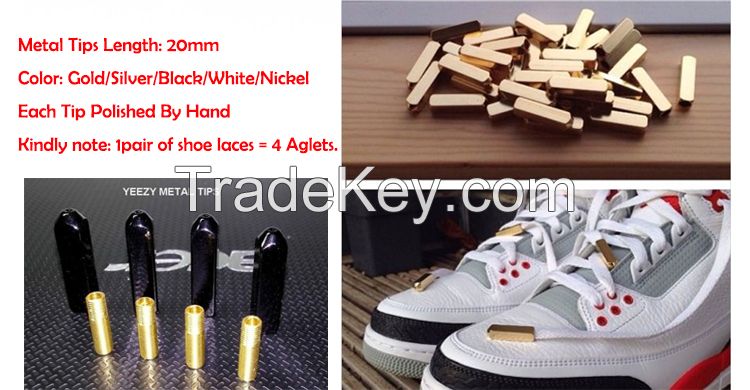 Metal screw aglet for shoelace