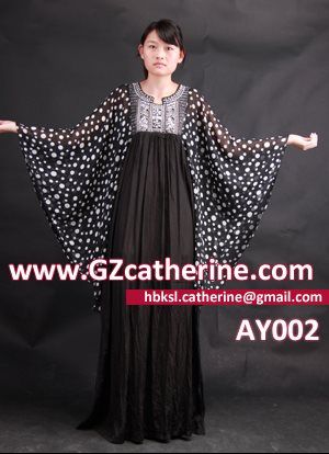 Floral Printed Chiffon Fashionable Plus Kaftan Dress