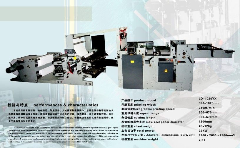 LD-1020 YX  Fully Automatic Flexo Ruling Machine One Unwind, Hight Speed Flexo Ruling 2/2 Roller, Cross Cutting, Collecting Deep Pile
