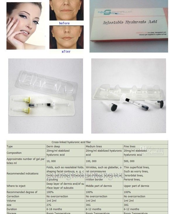 Pure cross linked hyaluronic acid filler 1ml