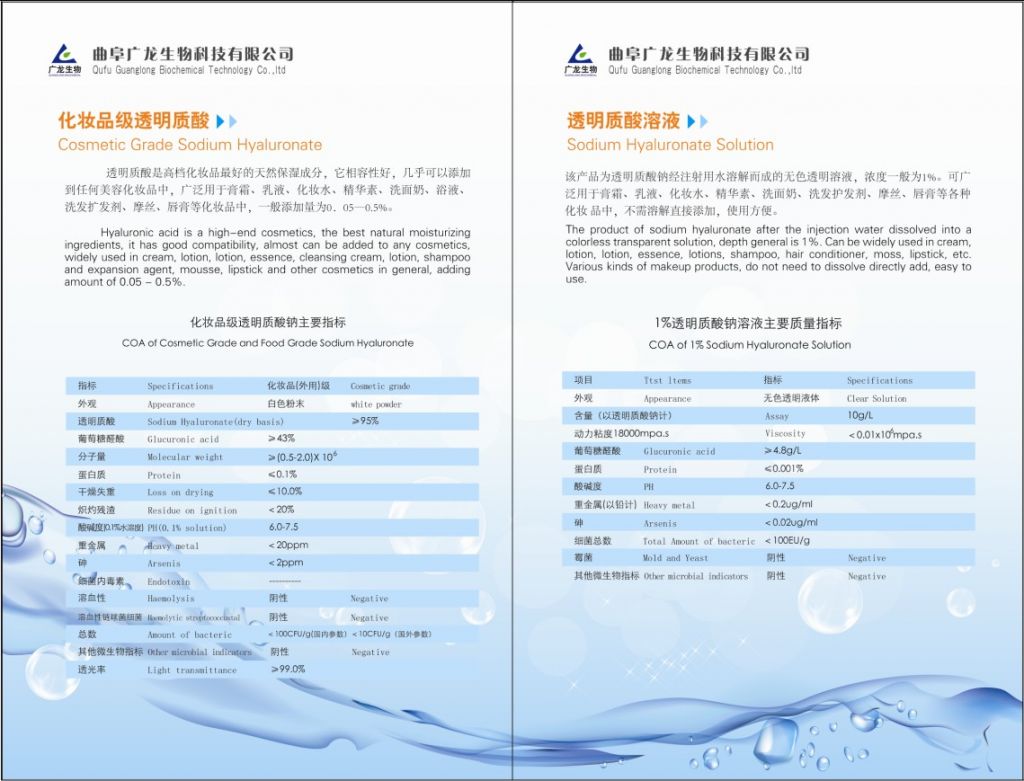 pure sodium hyaluronate powder ( cosmetic grade raw material)