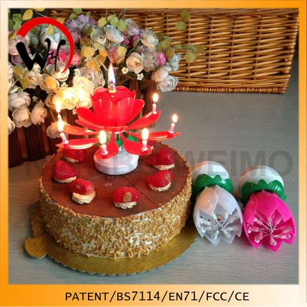 Lotus flower music birthday candle