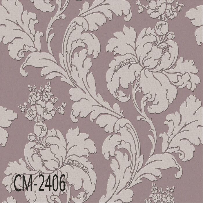 High quality and cheap price deep embossed european modern fashion style pvc wall paper CM-24