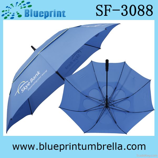 30''Double Layer Auto Open Golf Fiberglass Umbrella
