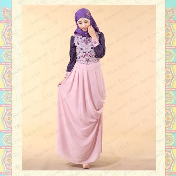 Elegant Muslim Party Wear Muslimah Long Dress MF19597  