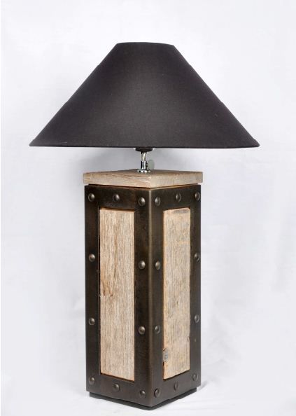 Iron Rotten Teak Desk/Table Lamp