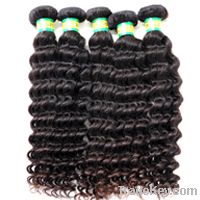 Grade 5A unprocessed virgin brazilian deep wave curly hair