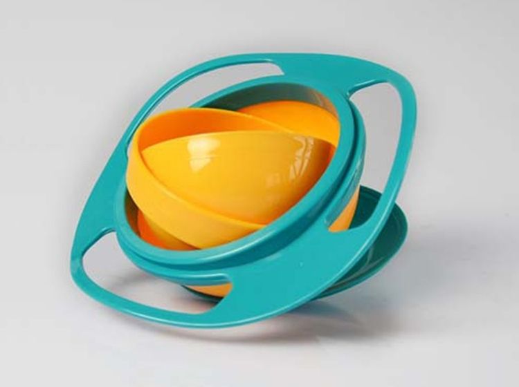 Universal Gyro bowl, children plastic dinnerware, the food never spill