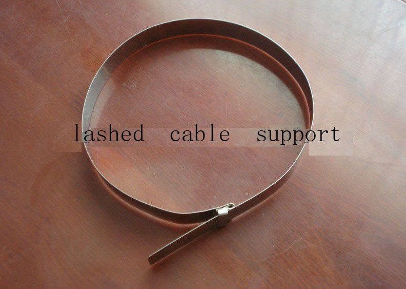 Stainless steel lashed cable support
