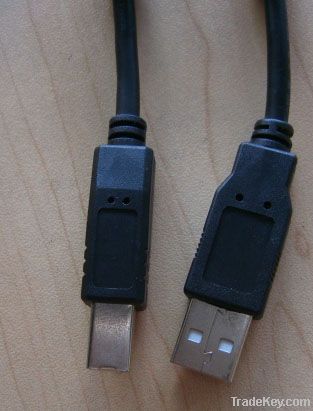 Black USB Device Cable USB 2.0 A to B Cable 24/20 AWG