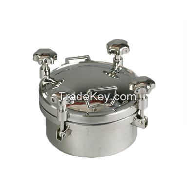 Stainless steel sanitary manhole cover with bevel edge