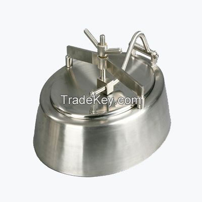 Stainless steel sanitary manhole cover with bevel edge