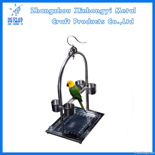 Medium size stainless steel parrot stand for birds
