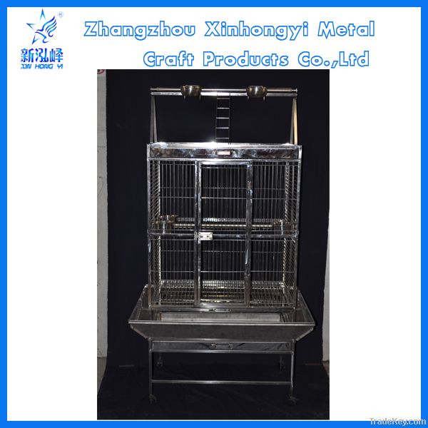 Large fastigiate play top stainless steel bird cage, parrot cage, pet ca
