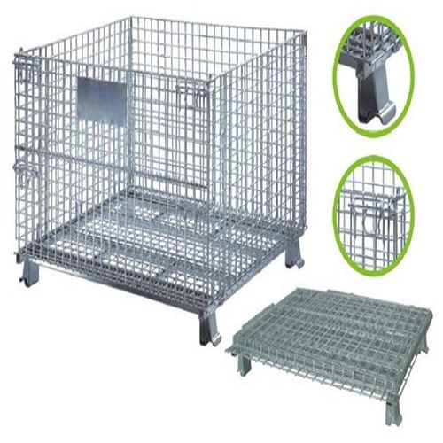 Foldable Storage Units Metal Baskets Wire Mesh Container 