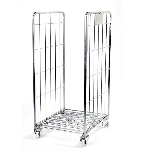 Foldable 2 or 3 sides Steel Wire Movable Roll pallet Container