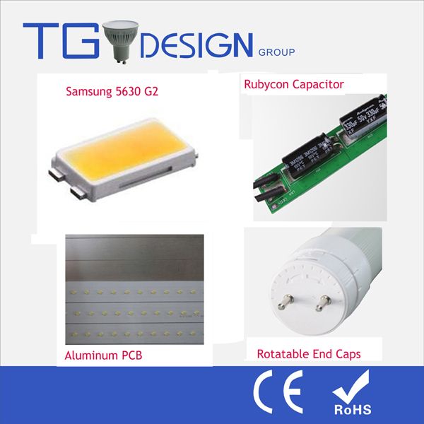 7 Years warranty T8 LED Tube Lights 4ft 18w 