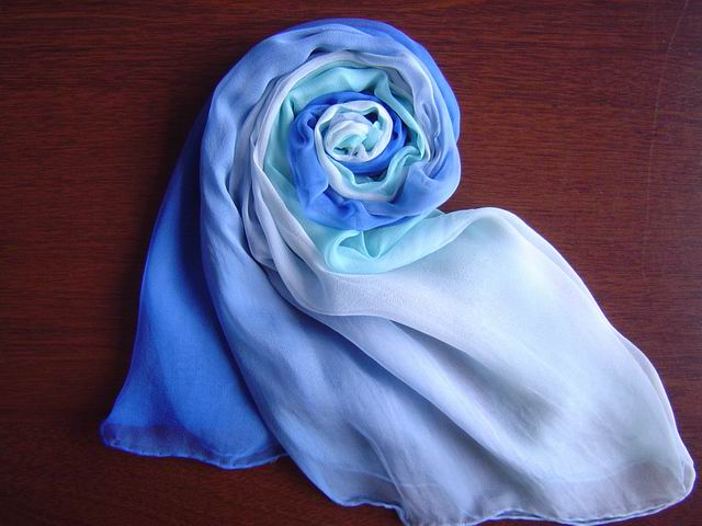 100%silk, hand-painted scarves