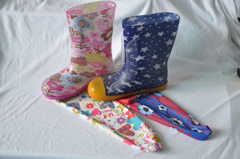 Shoes lining ,Printed stocking for Plastic rain boots ,Fashion boots