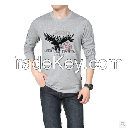 custom leisure thin autumn long sleeve tshirt with printing