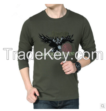 custom leisure thin autumn long sleeve tshirt with printing