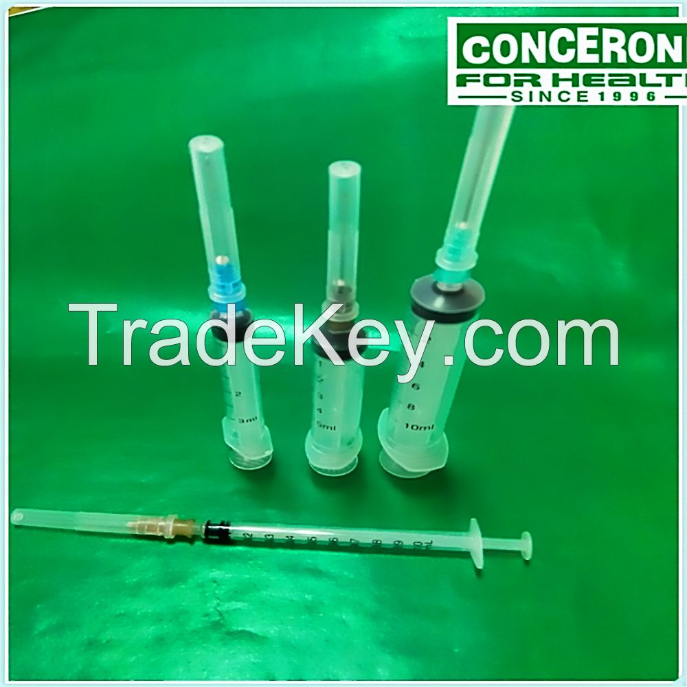 Disposable medical plastic syringe 50ml with hypodermic needle for single use