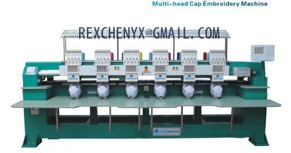 Six heads T-shirt cap embroidery machine