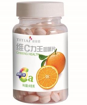 Vitamin C Chewable tablets with different fruits flavor chosen