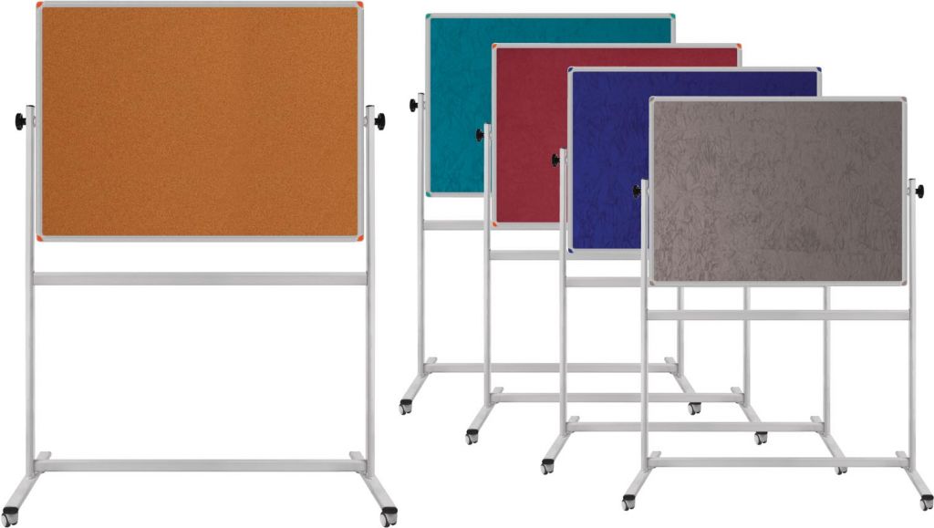 Fabric Covered Bulletin Board with Movable Stand