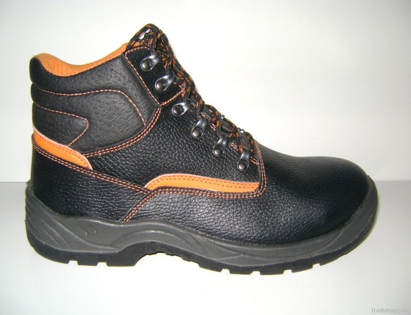 Black Leather Steel Toe Cap&Plate Safety Shoes with CE Standard (ABP1-