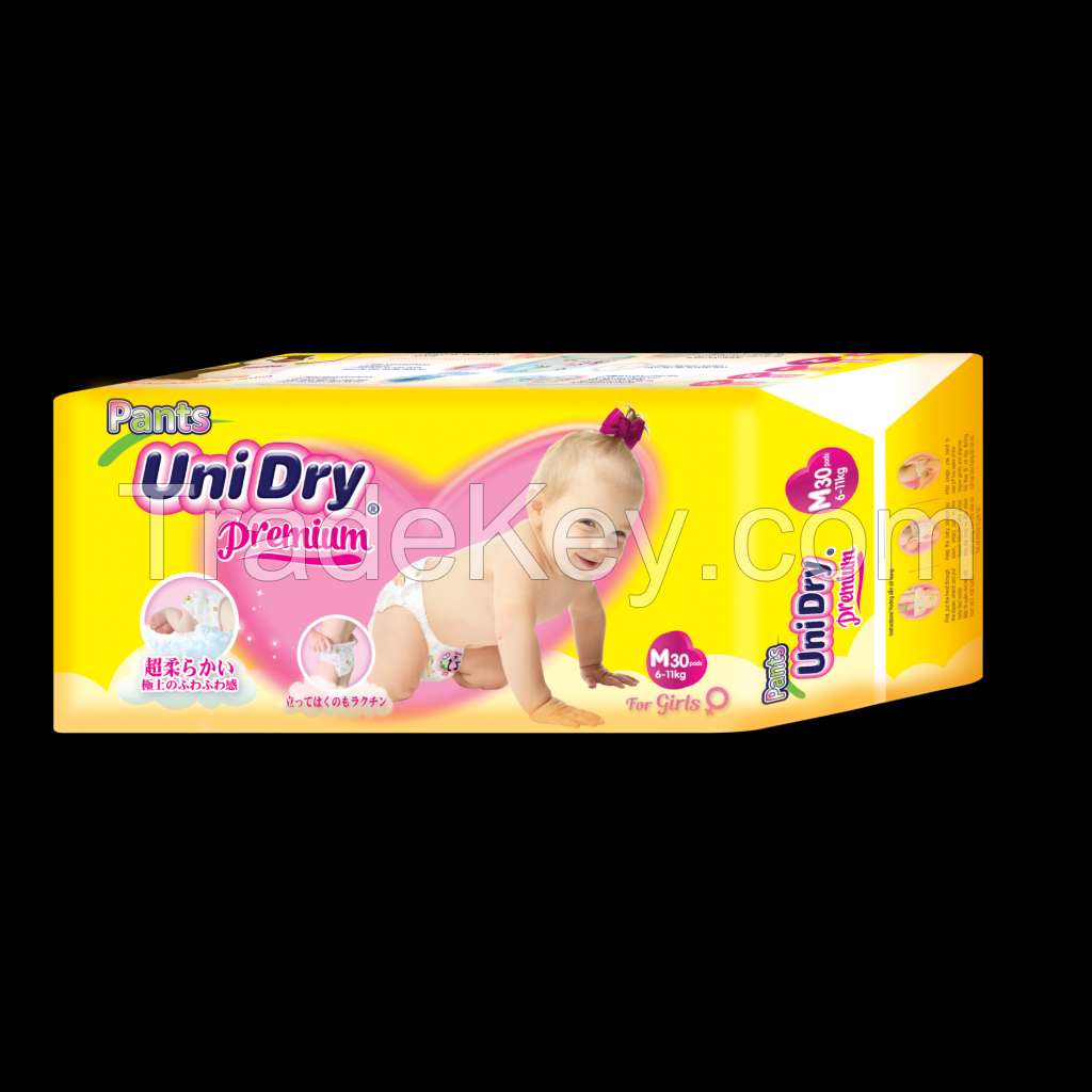 PREMIUM BABY PULL PANT UNIDRY, MAXIMUM ABSORBENCY, SUPER SOFT BACKSHEET COMPETITIVE PRICE MADE IN VIETNAM