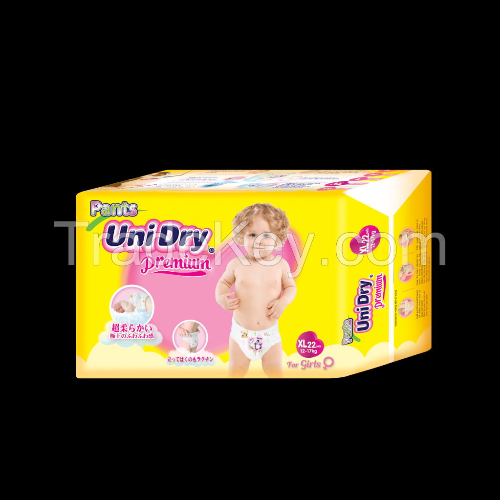 PREMIUM BABY PULL PANT UNIDRY, MAXIMUM ABSORBENCY, SUPER SOFT BACKSHEET COMPETITIVE PRICE MADE IN VIETNAM